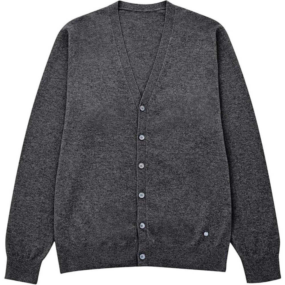 KVSS 100% Pure Cashmere Gray V-Neck Button Down Cardigan Large NEW! w/Gift Box - Picture 5 of 7
